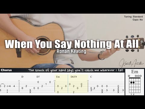 When You Say Nothing At All - Ronan Keating | Fingerstyle Guitar | TAB + Chords + Lyrics