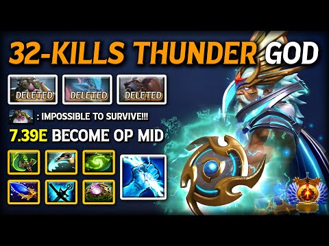 WTF 32-KILLS THUNDER GOD MID Zeus | OC + Refresher Orb Build | Even Enrage Ursa Can't Survive DotA2