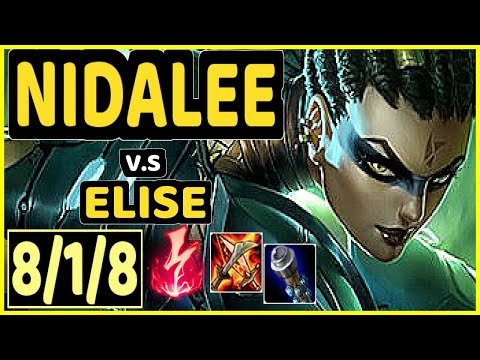 HARU (NIDALEE) vs ELISE - 8/1/8 KDA JUNGLE GAMEPLAY - KR Ranked GRANDMASTER