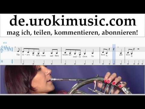 Waldhornunterricht Michael Jackson - Beat It Noten Lernen Teil#2 um-i995