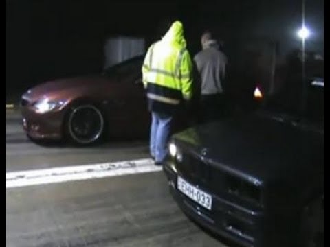 BMW M6 Hamann Vs. BMW E30 [M5] Drag Race [1/4 Mile]