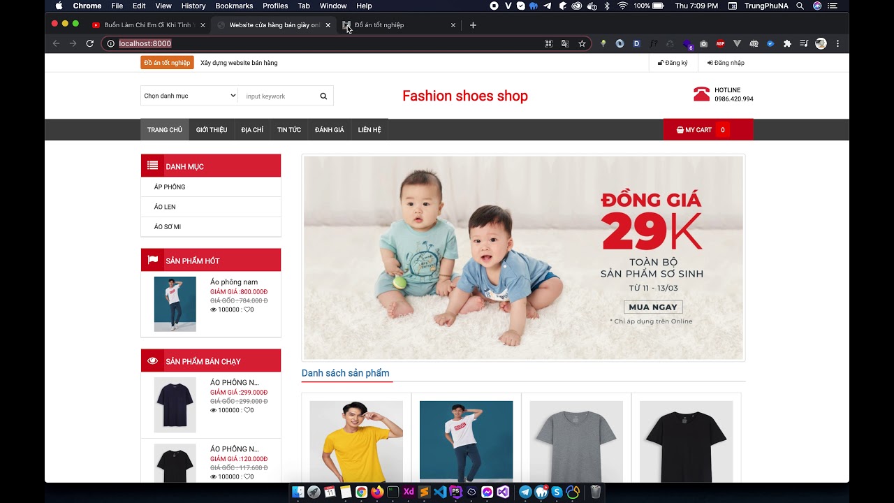 Support đồ án - Web bán quần áo php thuần - Review p1