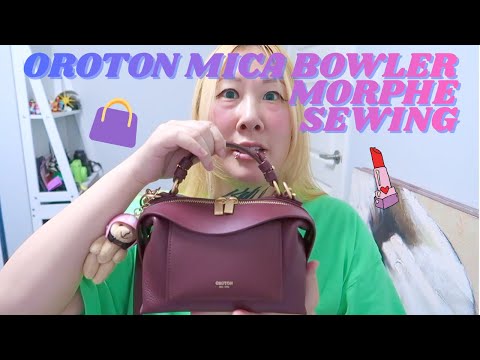 oroton mica bowler, morphe dripglass and sewing