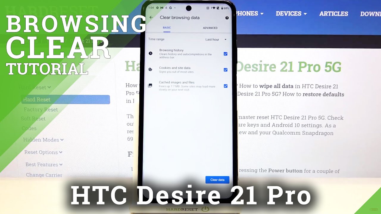 How to Clear Browser Data in HTC Desire 21 Pro 5G- Delete Browsing History & Cookies