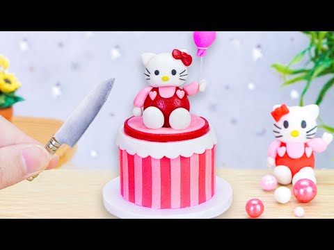 Tiny Cooking | Wonderful Miniature HELLO KITTY Decorating Cake | Best Tiny Food And Cake