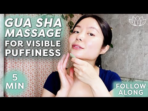 [5-MIN] QUICK DAILY GUA SHA FACIAL MASSAGE FOR VISIBLE PUFFINESS & CONGESTION | Follow Along