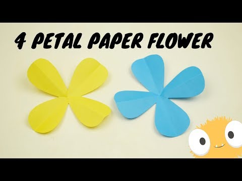 DIY Craft Paper : 4 Petal Paper Flower | How to Make 4 Petal Paper Flower | 4 Petal Cutting Flower