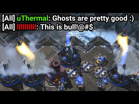 Terran Gets Really Salty Against Mass Ghosts (INSANE 2v2 Build)