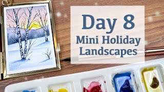 Day 8 Of 12 Mini Holiday Landscapes! A Winter Sunset!