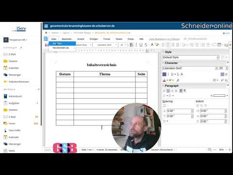 IServ online Mappe04 Datei Inhaltsverzeichnis