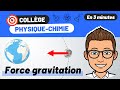 Force gravitation 🎯 PHYSIQUE CHIMIE COLLÈGE | 3e (révision BREVET)