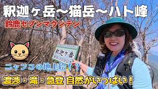 【登山】鈴鹿セブンマウンテンの釈迦ヶ岳へ！猫岳・ハト峰と周回ルートで歩きました！沢あり、滝あり、猫の地上絵も。アドベンチャー感いっぱいのルートです。