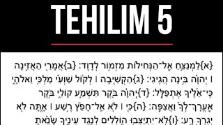 [Tehilim ה] Salmo 5 en hebreo con fonética.