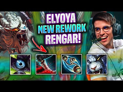 ELYOYA FIRST GAME WITH RENGAR NEW REWORK! - MAD Elyoya Plays Rengar Jungle vs Qiyana! | Season 2022