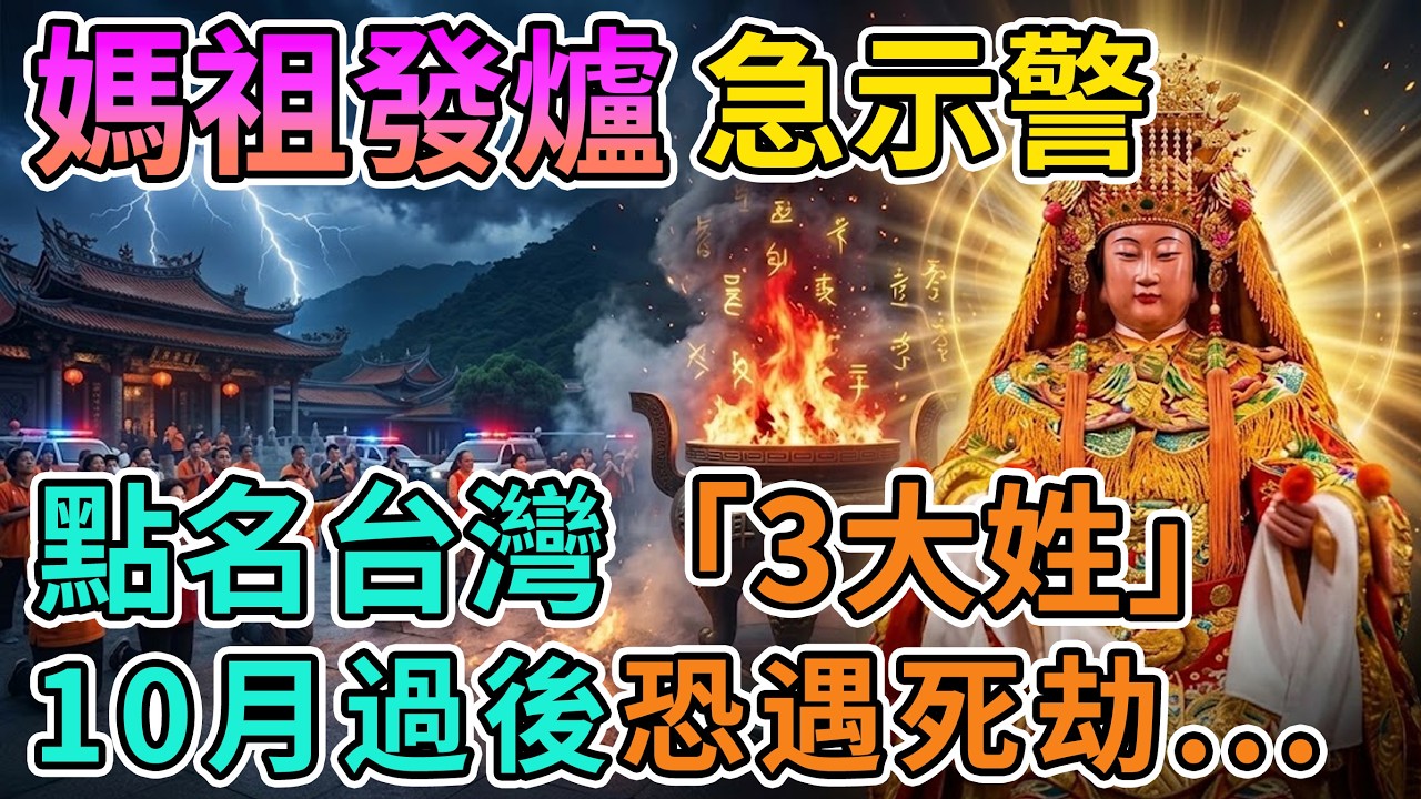 🙏2026年底前的最後一次警告！媽祖慈悲點名這3個姓氏，10月過後出門在外務必多加小心。#白沙屯媽祖#媽祖示警#10月警訊#流年大運#出入平安#台灣大事#神明護佑#玄學命理#2026運勢