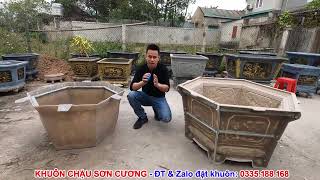 Khuôn chậu lục giác chân liền 1m mẫu mới - Khuôn chậu Sơn Cương