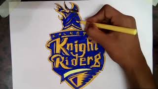 Ipl 2020 sketch of KKR logo// Kolkata knight riders