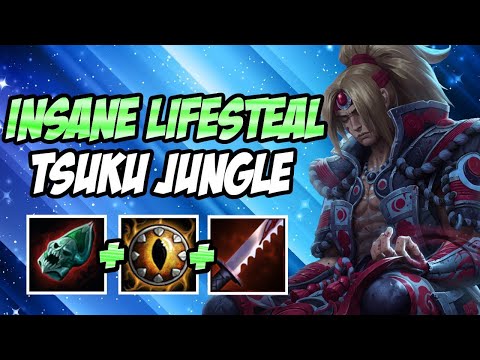 INSANE LIFESTEAL BUILD! | TSUKUYOMI JUNGLE | GRANDMASTERS S8 SMITE