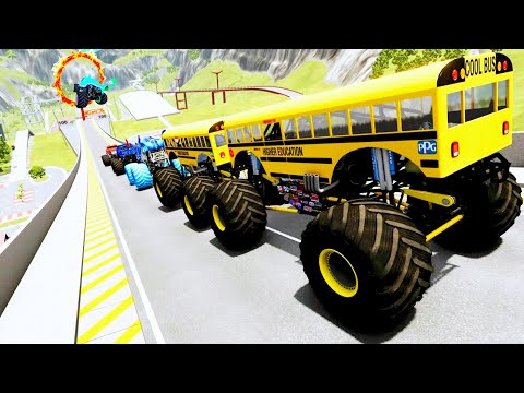 Epic High Speed Car Jumps vs Fire Ring - Lava #018 in BeamNG Drive | BMNG Player