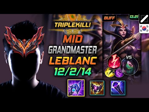 LeBlanc Mid Build Luden's Tempest Electrocute - LOL KR GrandMaster Patch 13.21