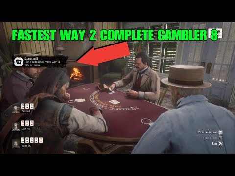 RED DEAD REDEMPTION 2 FASTEST WAY TO HIT 3 TIMES IN BLACKJACK AND WIN (GAMBLER CHALLENGE 8)