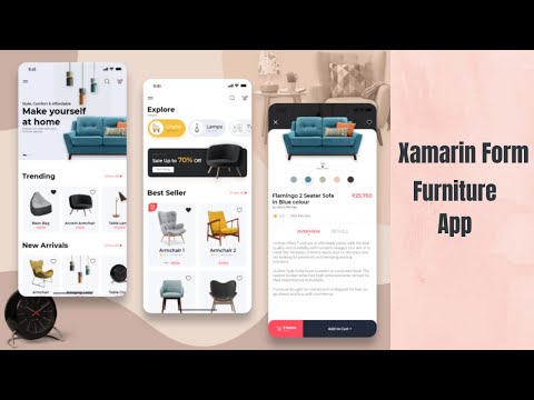 Create Beautiful User Interface in Xamarin Forms - Furniture App || Building Furniture Ordering App.