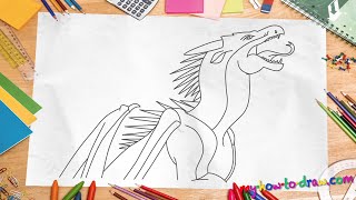 How to draw Wings of Fire Dragons - Starflight - Easy step-by-step drawing lessons for kids