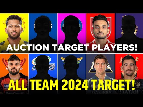IPL 2024 : ALL 10 Teams ONE CONFIRM Target | IPL 2024 AUCTION | TARGET Players List | Analysis