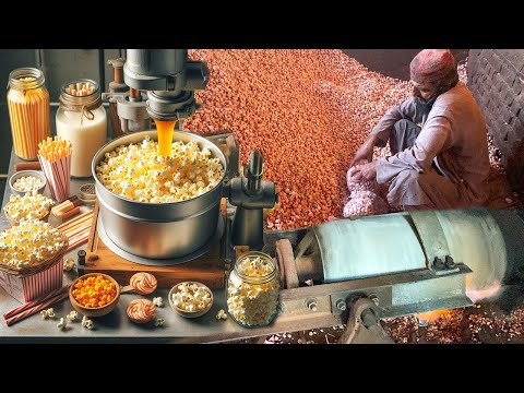 How SWEET CORN IS MADE IN A Factory | Cooking Salted Caramel Popcorn | Mass Production Food Factory