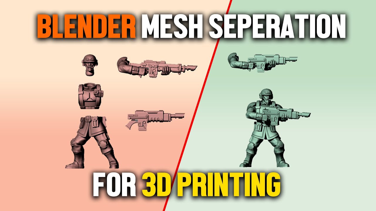 Blender Tutorial - How To: Separate complex STL mesh in Blender for 3D Printing