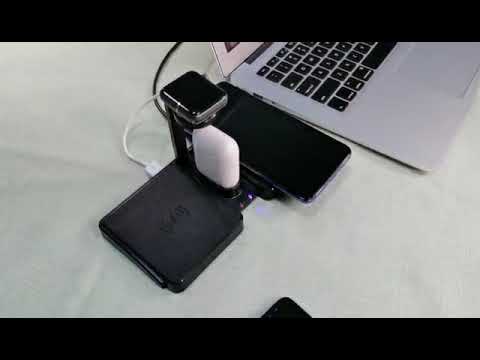 X-12 smart phone wireless charger 4 in 1 multi-function charging base for watch phone TWS airpods