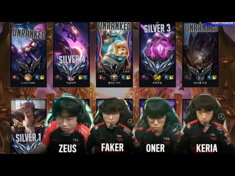 T1 Play URF Together Vs Silvers/Unranked - Faker | Zeus | Oner | Keria