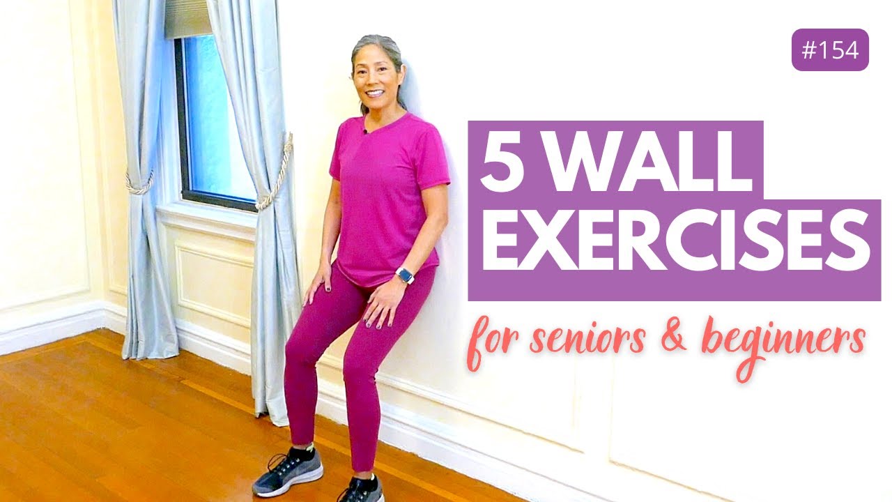 5 Wall Exercises for Seniors, Beginners | Bodyweight Workout at Home
