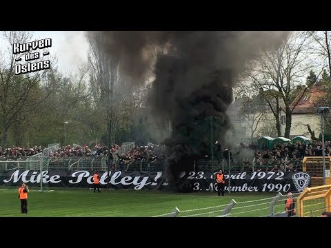 BSG Chemie Leipzig 1:0 BFC Dynamo 15.04.2018 | Choreos, Pyro & Support