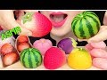 ASMR FRUITS RICE CAKE STRAWBERRY RICE CAKE 화과자 딸기 찹쌀떡 먹방 EATING SOUNDS NO TALKIN