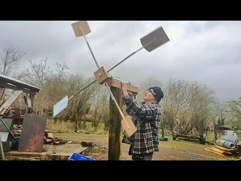 How To Make A Self--Feathering Windmill (Self Regulating Turbine)