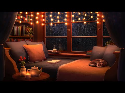 Cozy Reading Nook Ambience with Soothing Thunderstorm and Rain Sounds for Sleep & Relaxation