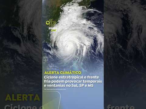 Ciclone extratropical e frente fria podem provocar temporais e ventanias no Sul, SP e MS