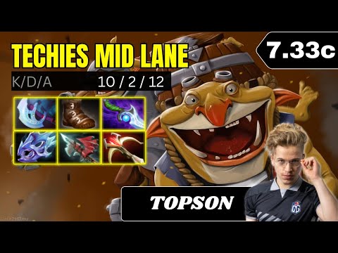 PATCH 7.33c - TOPSON GOD Techies Mid Lane Gameplay - Dota 2 Full Match Gameplay