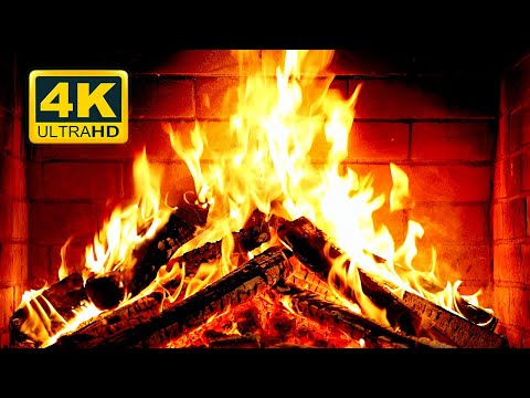 ???? Cozy Fireplace 4K (12 HOURS). Fireplace with Crackling Fire Sounds. Crackling Fireplace 4K
