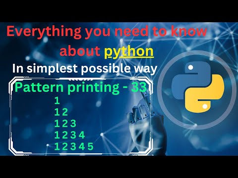 Pattern Printing 33 Numbers 9 Pattern Printing In Python Tutorial Python Full Course