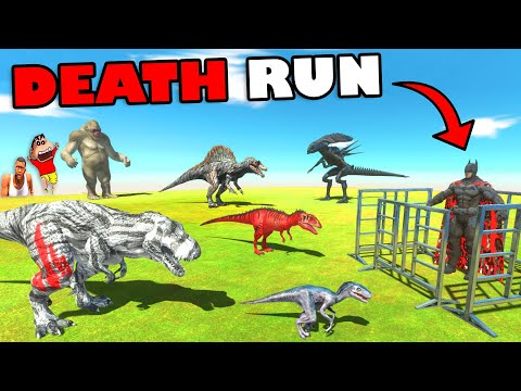 BATMAN VS KRATOS ARMY DEATH RUN HAMID-T SHINCHAN and CHOP in Animal Revolt Battle Simulator AVENGERS