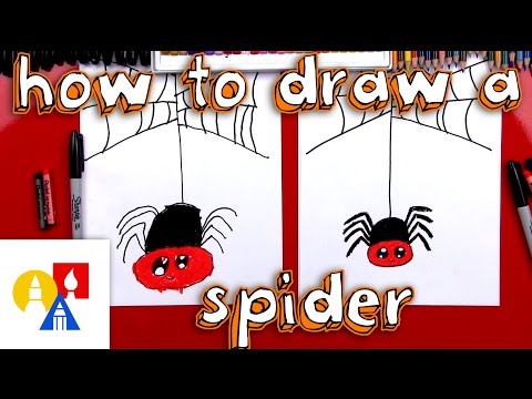 How To Draw A Cartoon Spider And Spider Web