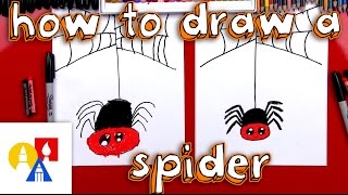How To Draw A Cartoon Spider And Spider Web