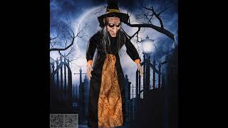 Halloween decoration witch voice controlled props electric luminous hanging ghost