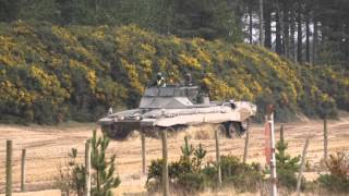 preview picture of video 'Challenger 2, Scimitar and Supacat Coyote In Action At The Bovington Armour Centre.'
