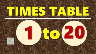 Times Table 1 to 20 | Multiplication Table of 1 to 20