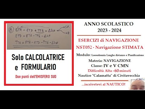 NST052 - Lossodromia lunghe distanze e PIANIFICAZIONE - Difficoltà ALTA - Emisfero SUD