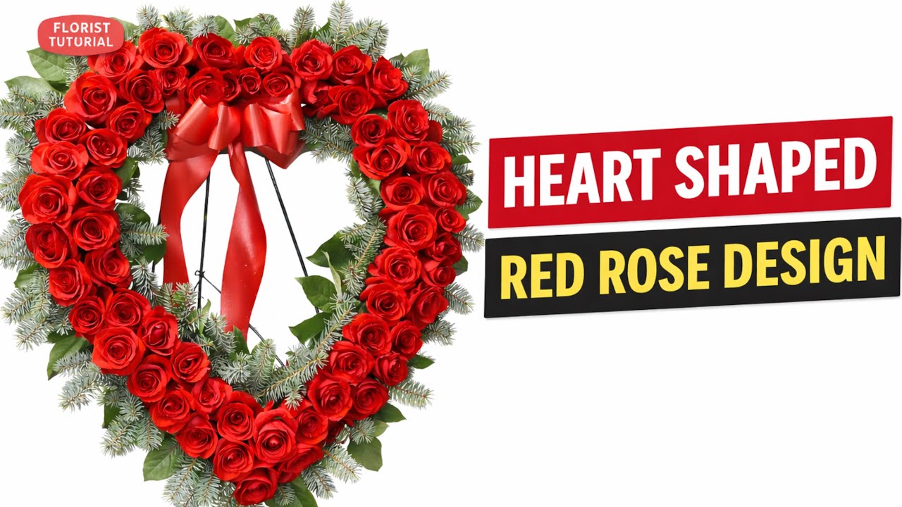 Open Heart How to Make a Heart-Shaped Red Rose Arrangement | Professional Florist Tutorial