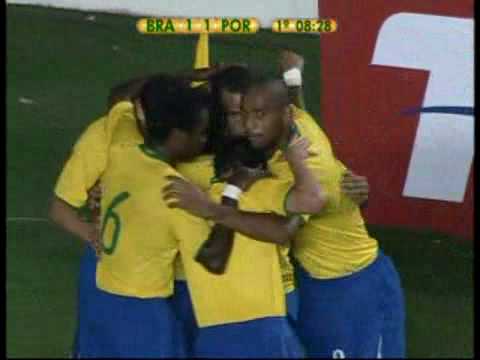 Gol do Brasil,Luís Fabiano aos 8 do 1º tempo-(BRASIL 6x2 PORTUGAL)